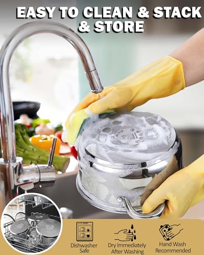 16 Quart Stainless Steel Stock Pot with Lid - Large Cooking Pot for Soup & Pasta, Silver Variation