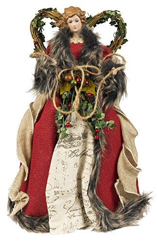 Santa's Workshop 16" Red Homespun Angel Christmas Tree Topper