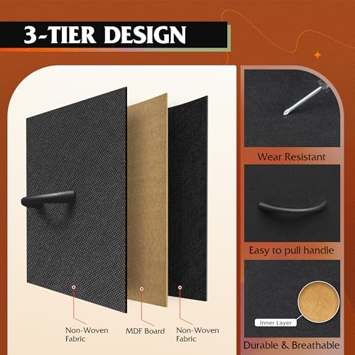 WLIVE Black 55 Inch TV Dresser with 9 Detachable Fabric Drawers Bedroom Storage