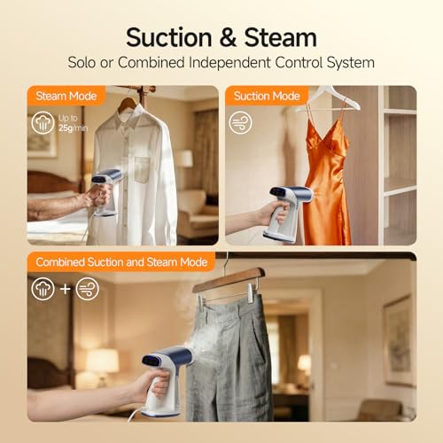 FEPPO Iron Vacuum Steamer for Clothes,Handheld Garment with Suction