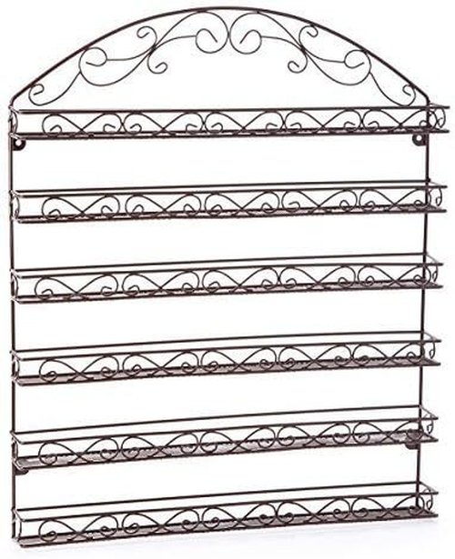 HOME IT Nail Polish Rack - Wall Mounted Organizer Holds 102 Bottles - Durable Bronze Metal Frame 20x24 Inch