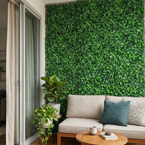 NatraHedge 20x50 Faux Privacy Grass Wall Ficus Leaf Decor - Outdoor Garden Screen