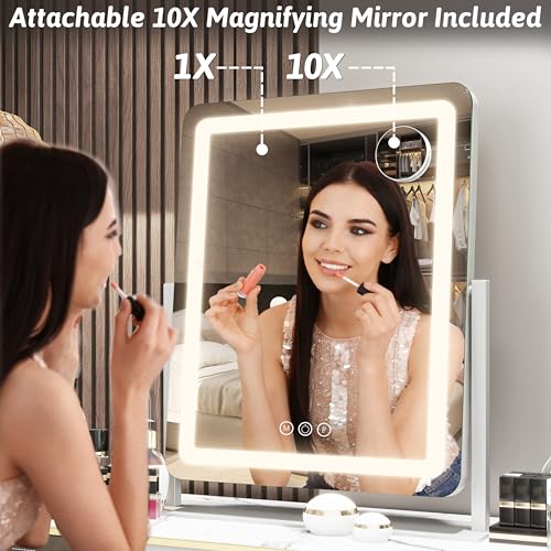 Lighted Vanity Mirror with Lights - 22 Inch LED Makeup Mirror, Dimmable & Touch Control, White Variation