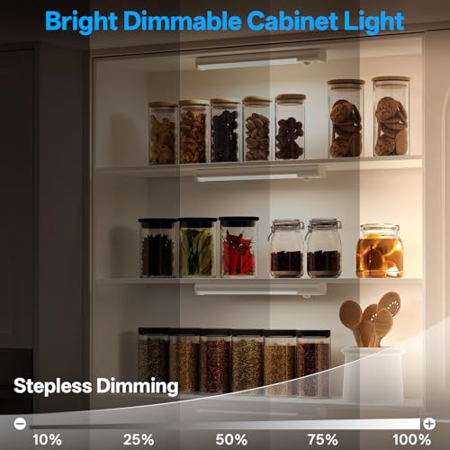 Under Cabinet Lighting with Charging Station - 6 Pack, Battery Operated, Motion Sensor, Dimmable & Adjustable Color