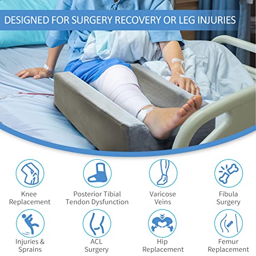 KingPavonini Grey Single Leg Height Adjustable Elevation Pillow for Post-Surgery Recovery