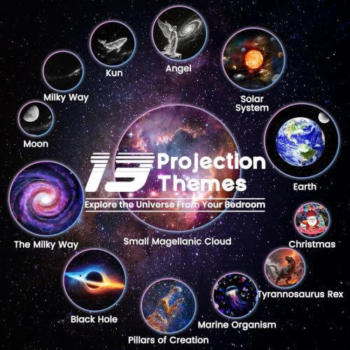 White Galaxy Projector Night Light 2-in-1 USB Starry Sky Projector with 13 Films