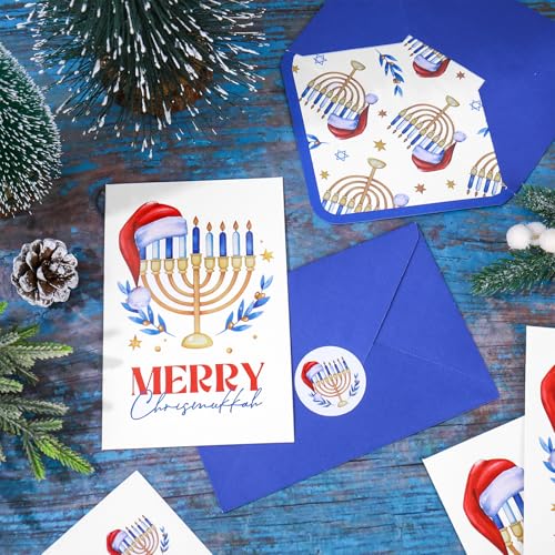Whaline Hanukkah Candlestick Christmas & Hanukkah Greeting Card Set 24 pcs