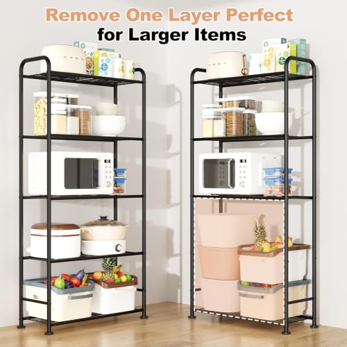 VTRIN Black 5-Tier Metal Garage Storage Shelves - Heavy Duty Organizer 34"W x 13.4"D x 67.5"H