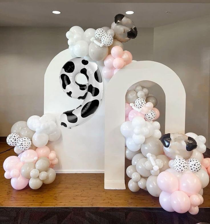 Skiennix 40-Inch Black & White Number 9 Balloon - Perfect for Birthdays, Weddings & Graduations