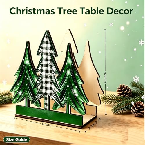 Bekecidi Christmas Tree Napkin Holder – Green Wooden Table Decor