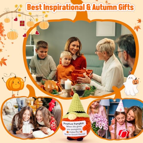 Halloween Basket Stuffers for Women - Cute Inspirational Thanksgiving Pumpkins Decor Fall Gnome for Autumn Harvest Decorations Birthday, Emotional Cheer Support for Men Kids Teens Friends