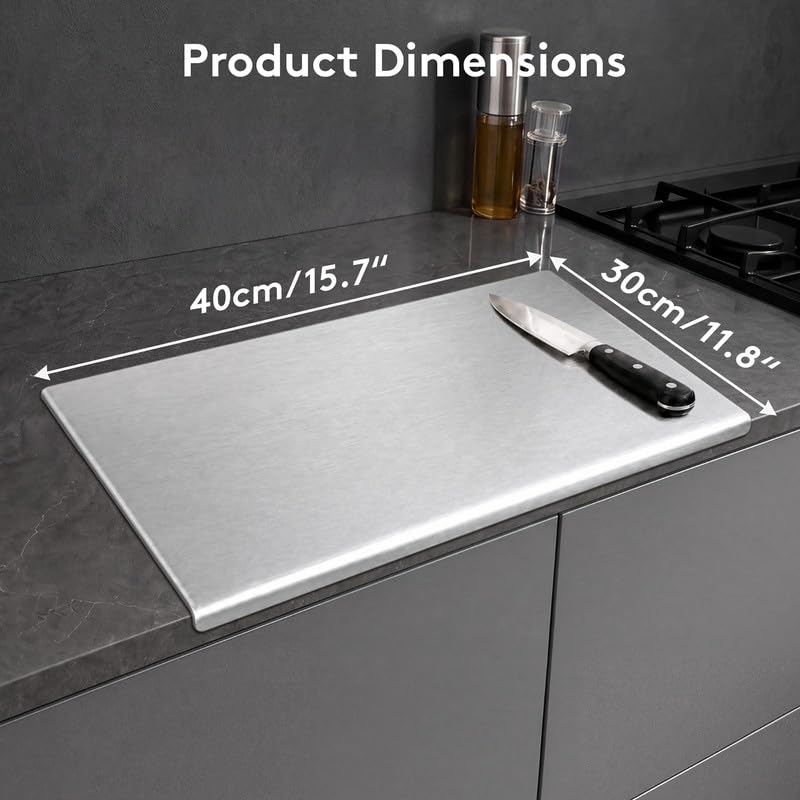 Titanium Cutting Board 15.7x11.8in - Non-Toxic Kitchen Chopping & Baking Surface