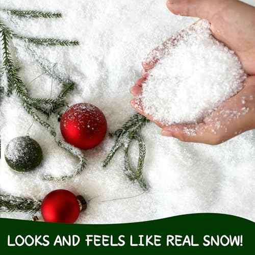 Fake Snow 320g (12OZ) - Artificial Snow Flakes & Faux Snow Decor for Christmas Snowflake Decorations Tree, Crafts, Village, Nieve Artificial para ?bol de Navidad.