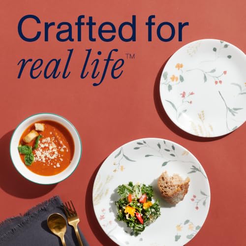 Corelle Wildflower 18-Piece Glass Dinnerware Set for 6 - Chip & Crack Resistant