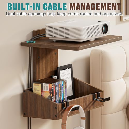 Floating TV Wall Shelf with Video Game Storage & Controller Holders