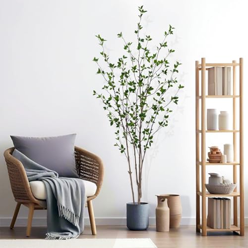 7FT Artificial Citrus Tree - Faux Minimalist Green Tree with Realistic Leaves