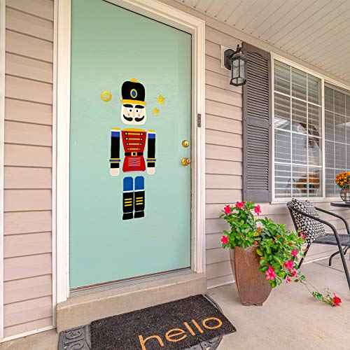 Frienda 10 Pcs Christmas Nutcracker Refrigerator Magnets Xmas Fridge Magnet Stickers Cute Funny Soldier Nutcracker Sign Christmas Holiday Door Garage Office Cabinets Decoration(Classic,Red Blue)