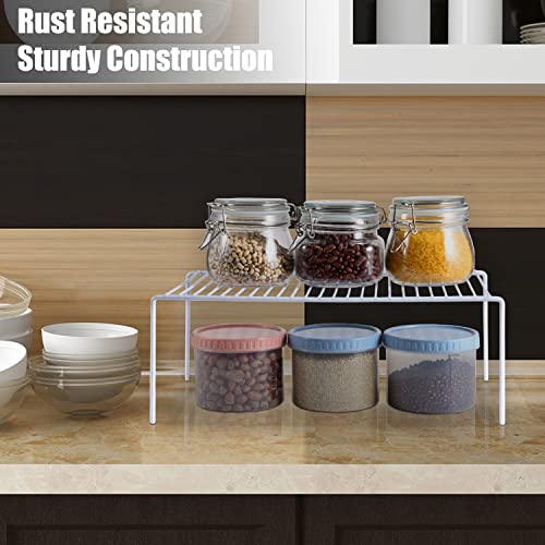 Kitchen Cabinet Shelf Organizer Set of 6 - Medium White Metal Wire Shelves