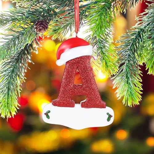 Personalized 26 Letters Ornaments for Christmas Tree 2025, Custom Christmas Ornament with Family Member's Names 3D Resin Xmas Hanging Pendant Original Gifts for Family Friends£¨A