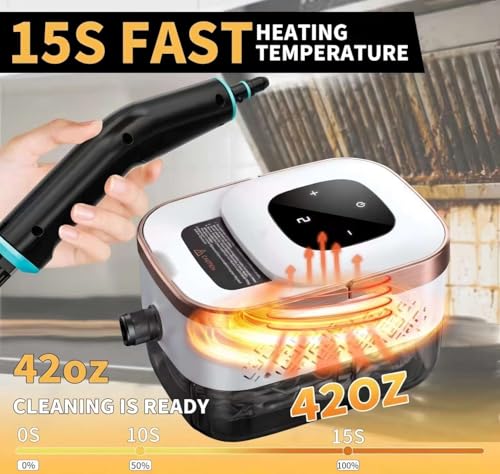 Handheld Steam Cleaner with 6 Adjustable Levels & 42oz Tank for Home & Car Cleaning