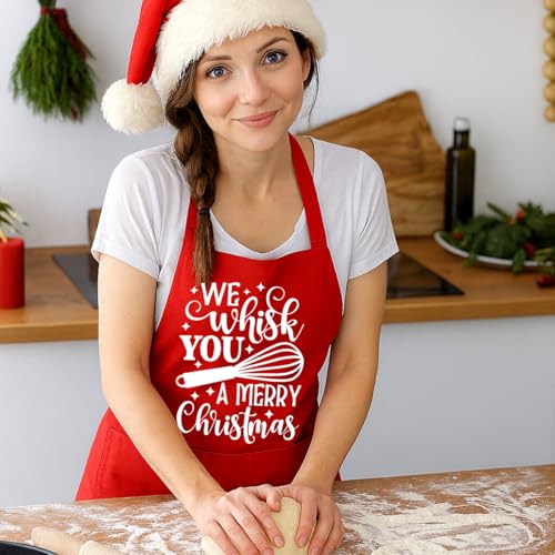 Funny Christmas Baking Apron for Women - Holiday Cooking Gift with Pockets