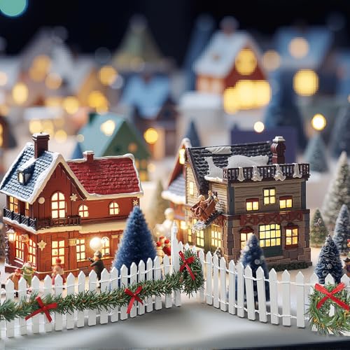 BrightRow 2 Pcs White Christmas Fairy Garden Fence Village Accessories - Variation of White / 2