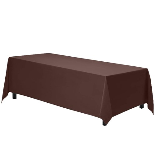 Gee Di Moda Rectangle Tablecloth - 90 x 156 Inch Chocolate Table Cloth for 8 Foot Tables with Floor-Length Drop - Heavy Duty Washable Fabric for Holiday Party, Dinner, Weddings & Baby Shower