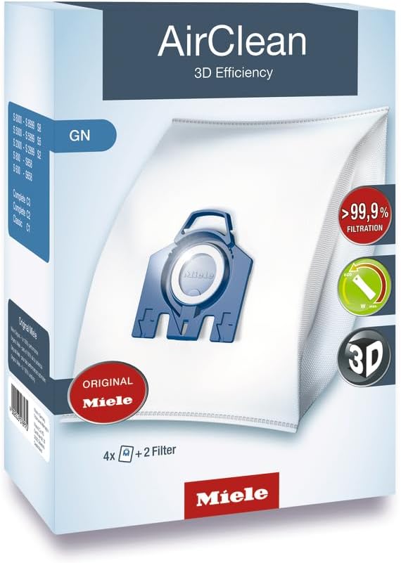 Miele Genuine AirClean GN Vacuum Cleaner Bags - 4 Pack for Miele Complete C2 & C3 Models