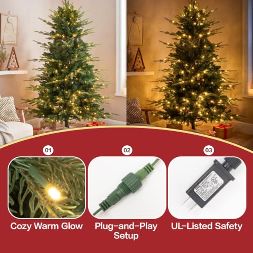 5ft Pre-Lit Aspen Fir Artificial Christmas Tree - Slim Pencil Xmas Tree