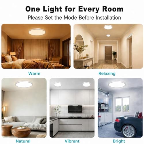 Libtit 10-Pack 7-Inch LED Flush Mount Ceiling Lights Dimmable & 5 Color Temperatures