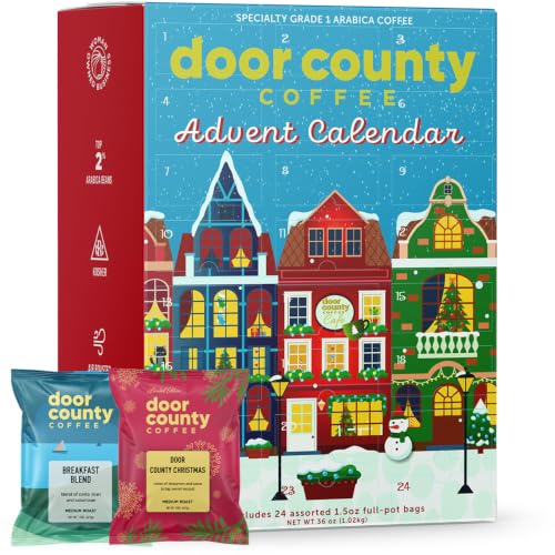 Christmas Coffee Advent Calendar with 24 Full-Pot Flavored Coffee Bags
