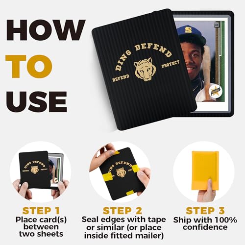 Black 510 Pack Trading Card Protectors - Tiger Design Hard Plastic Card Slabs, 3.5 x 4.5 Inches, Card Mailing & Storage Supplies