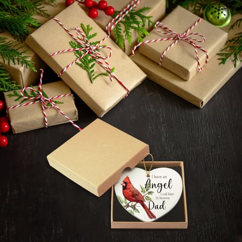 Fmeklaht CO072 Sympathy Memorial Ornament for Loss of Dad Heart-Shaped Christmas Decor