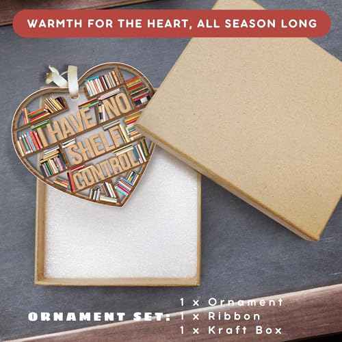 TUMSHANIP Book Lovers Ornament - Books Club, Bookworms, Reader Tree Ornaments - Book Lover Gifts, Reading Librarian Gifts - Gift for Book Lovers Women Men - Wood & Acrylic Christmas Ornament 2025