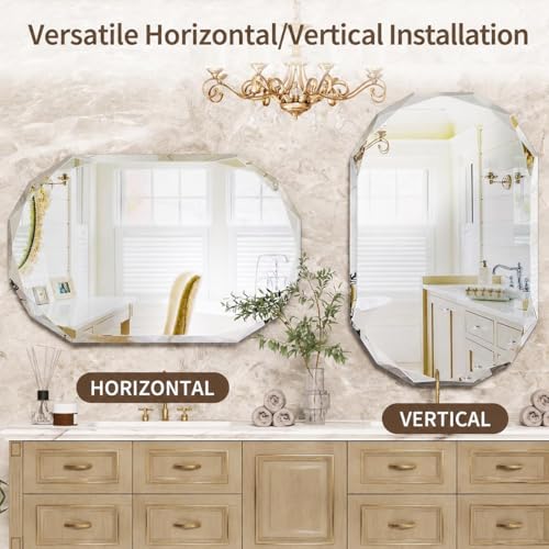 36''x24'' Oval Frameless Bathroom Mirror with Beveled Edge - Suidia 5mm HD Glass