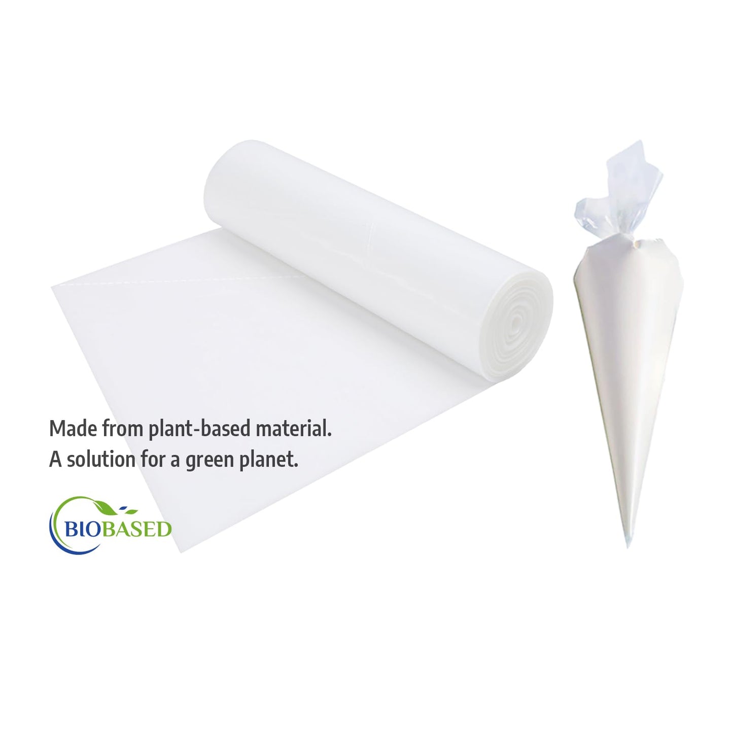 Keenpioneer 18-Inch Piping Bags, Large Capacity, Biobased Disposable Cake Decorating Pastry Bag - Pack of 100