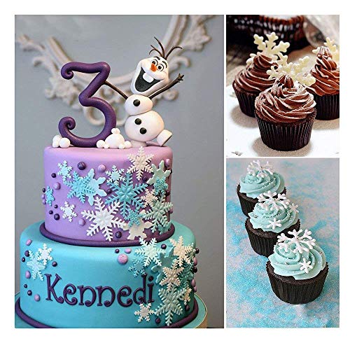 ilauke 6 Pcs Snowflake Plunger Fondant Cutter for Christmas Baking