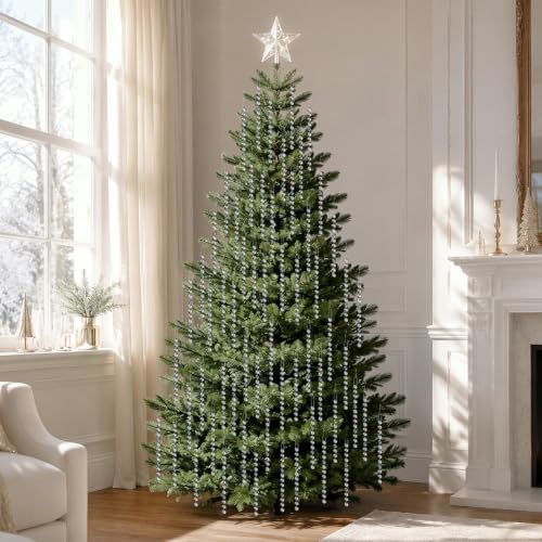 Crystal Icicle Christmas Ornaments - 100 Pack, 6 Inch Holiday Decor
