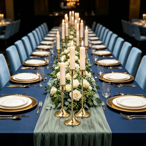 Gold Candlestick Holders, 27Pcs Taper Candle Holders
