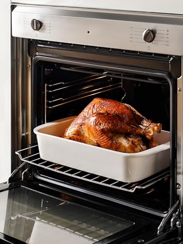 Ceramic Casserole Dish Set with Stainless Steel Racks - 3 Sizes, Oven Safe, White, Variation of THIS listing