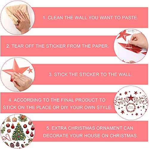 4 Sheets Christmas Wall Stickers Decals Removable Merry Christmas Window Walls Cling Tree Art Sticker Xmas Decoration