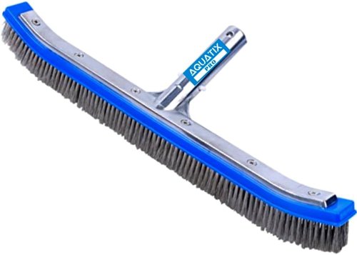 Aquatix Pro Pool Brush Head - 18" Heavy Duty Stainless Steel Bristles for Effective Wall & Floor Cleaning