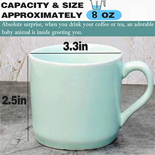 Celadon Polar Bear 8 oz 3D Ceramic Mug - Cute Animal Inside Cup Gift for Kids