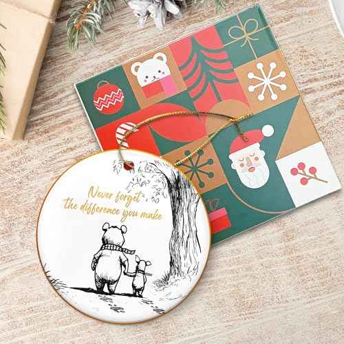 Christmas Thank You Gifts for Women Men - Ceramic Christmas Ornaments 2025 - Employee Appreciation Gifts for Teacher Coworkers Boss, Farewell Retirement Gift for Woman, Stocking Stuffers