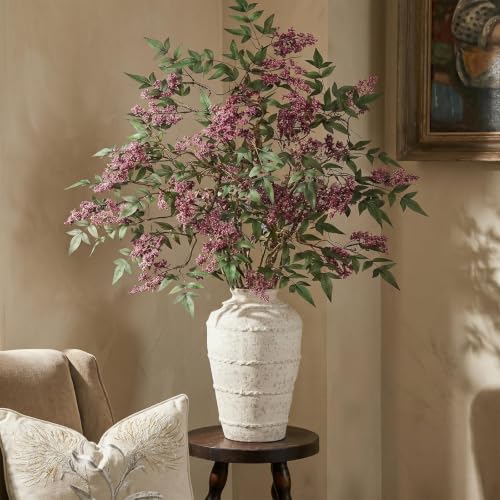 Artificial Nandina Berry Stems 36 Inch - Dusty Plum, 2 Pack for Vase Decor - Realistic Faux Flowers