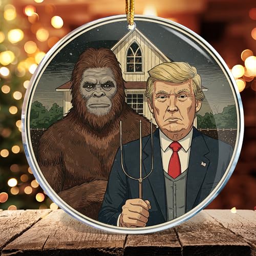 Bigfoot Christmas Ornament - Funny Sasquatch Acrylic 3.6in Hanging Decor