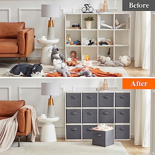 Lifewit Gray 11 Inch Foldable Storage Cubes, 18L, 26x26x28cm, 12 Pack