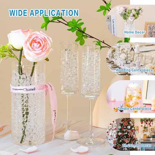 160,000 Clear Water Gel Beads for Centerpieces, Tansparent Vase Filler for Floating Candle, Christmas Decoration, Wedding Centerpiece, Floral Decorations, Soilless Planting