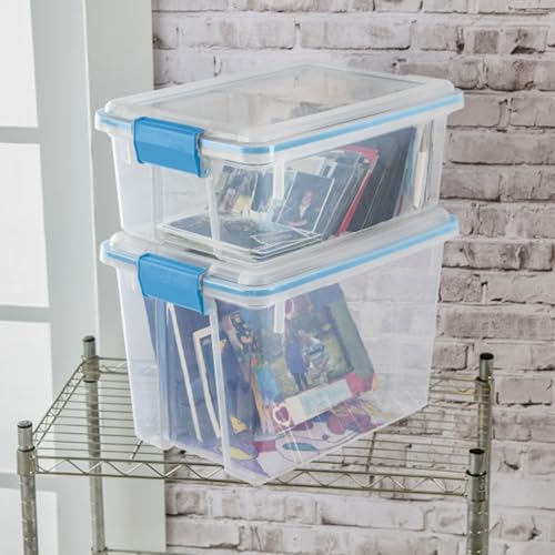 Sterilite Gasket Storage Box with Lids for Home & Office, 12 Quart,