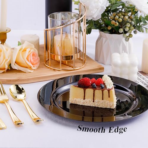 Black Plastic Dinner Plates 10 Inch - 100 Pack for Events & Parties - Variation: Black-100 / 10inch